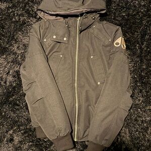 Moose Knuckles Black Hooded Puffer Jacket